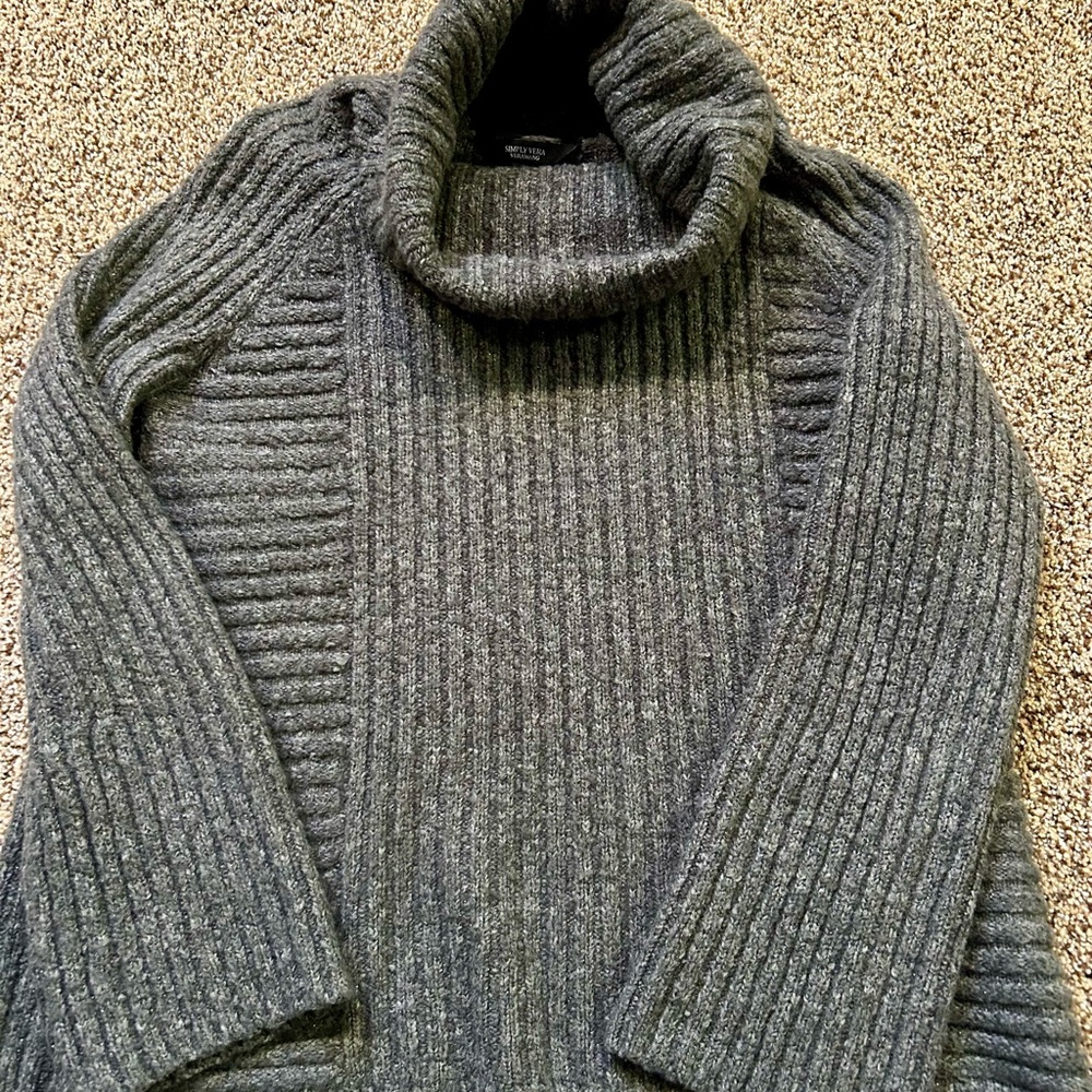 Simply Vera Vera Wang Gray Cowl Neck Sweater